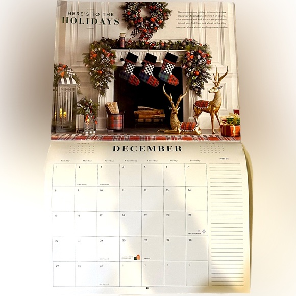 2024 MACKENZIE CHILDS WALL CALENDAR DECOR ROYAL STERLING COURTLY PARCHMENT CHECK - Picture 4 of 8